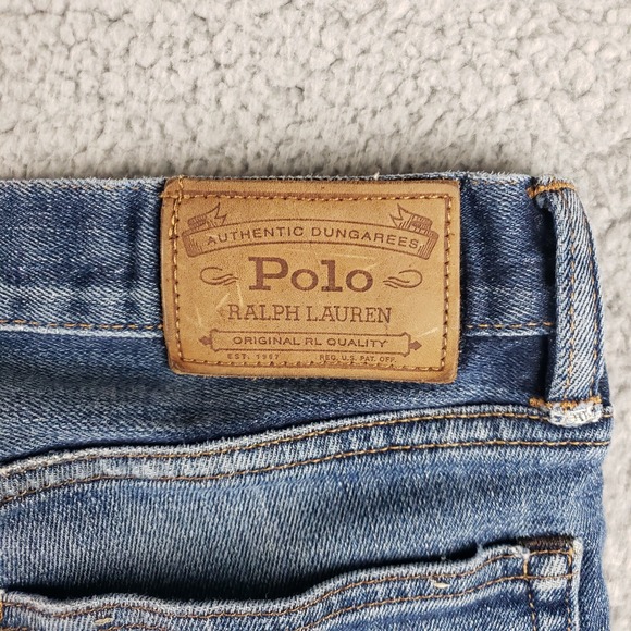 Polo Ralph Lauren Jeans Mens 33x31 Denim The Varick Slim Straight Distressed - Picture 15 of 15